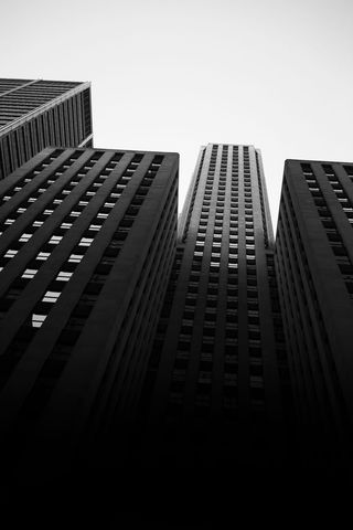 高层建筑单色照片