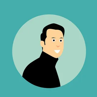 穿黑色高领毛衣的男人——插图。