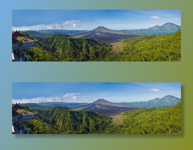 航空、摄影、绿色、树叶山、巴厘岛、自然、山、池塘