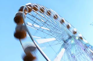 法国, 价, 街, 大*, 运动, 摩天轮, 低角度视图, 游乐园骑