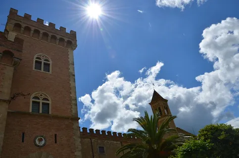 天空, 云, 太阳, 塔, 从历史上看, 太阳, 托斯卡纳, 意大利