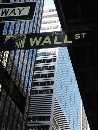 黑色，黄色，华尔街，圣，标牌，纽约市，纽约市，华尔街，华尔街