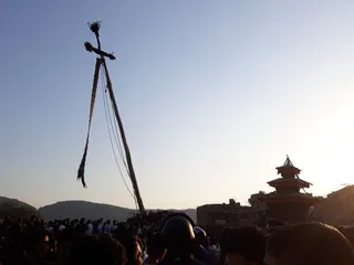 尼泊尔Bhaktapur的Bisket Jatra