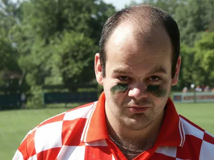 足球，足球运动员，涂漆，愤怒，脸，阴影，一，头