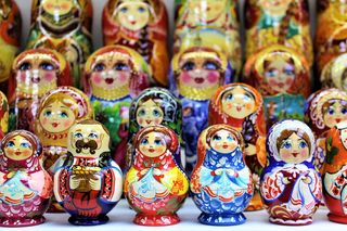 乌克兰基辅，传统，玩具，装饰品，市场，各种筑巢娃娃，记忆