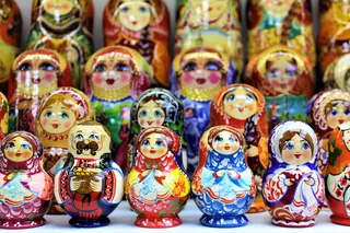 乌克兰基辅，传统，玩具，装饰品，市场，各种筑巢娃娃，记忆