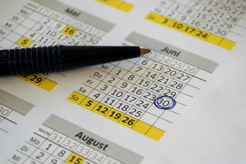 6月30日日历，圆圈，黑色，笔，日历，年历，办公室，日期