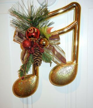 圣诞笔记墙饰，圣诞门装饰，音乐，松树，浆果，装饰，庆祝，室内