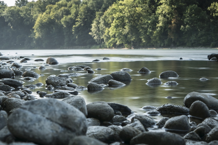 aare，nierdrig water，瑞士，长时间曝光，自然，情绪，神秘感，大气