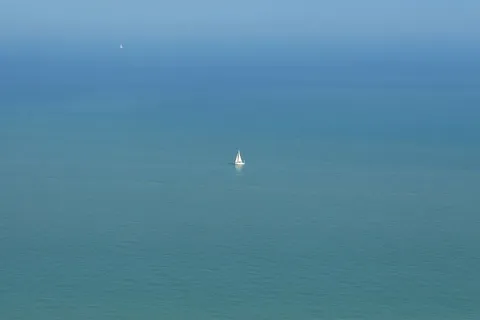 白色，帆船，中部，大海，孤独，大，船，荒废