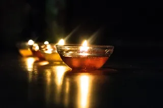 暗、火焰、反射、光、蜡烛、庆祝、装饰、颜色