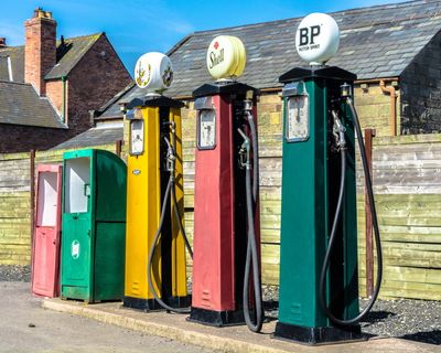 汽油泵，汽油，retro，燃油，汽油，运输，石油，加油