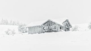 小屋，寒冷，房子，雪，白雪覆盖，冬天，乡村景色，寒冷的温度