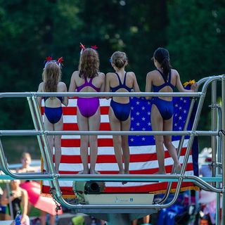 美国，洛克维尔，国旗，国歌，人群，真人，女性，关注前景