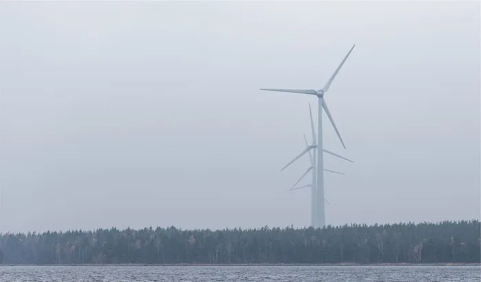 白色，风车，线条，照片，风，涡轮机，灰色，天空