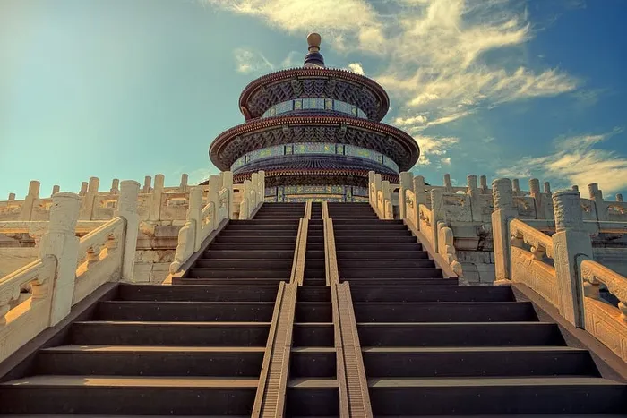 北京，天坛，楼梯，寺庙，历史，亚洲，中国，古老