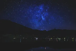 海岸，海岸线，黑暗，黄昏，湖泊，风景，光明，山脉