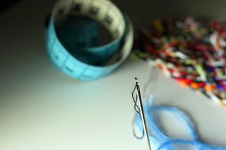 特写，时尚，缝纫，针，设备，角色，手工制作，缝纫线