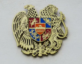 亚美尼亚，亚洲，盾形纹章，图像，狮子，阿德勒，国家，城墙建筑特征