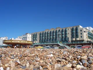 布莱顿，英国，卡鲁塞尔，旋转木马，英国，石滩，码头，海滩