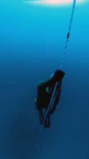 蓝色，深海，潜水员，海洋，海洋，水，绳索，水下