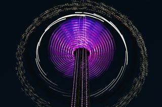 圆形，紫色，白色，灯光插图，链式飞行员，塔式，高，80米