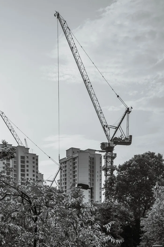 机械，起重机-建筑机械，建筑，建筑结构，施工现场，工业，天空，发展