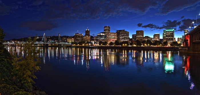 skyline、cityscape、morrison、willamette、building、bridge、portland、oregon