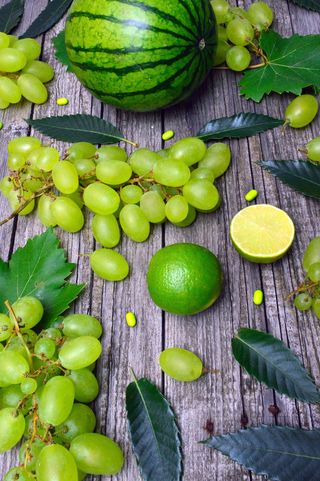 绿色、甜瓜、水果、西瓜、食物、维生素、精细、成熟