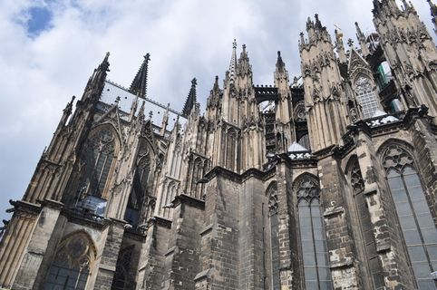 科隆，判断，高，建筑，宗教，礼拜场所，低角度视图，信仰