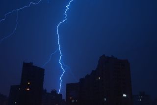 基辅，乌克兰，osokorky，雷雨，基辅，闪电，风暴，自然界的力量