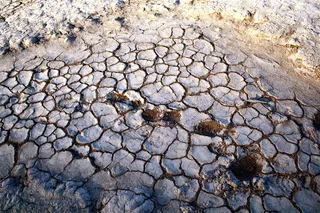 纳米比亚，纳米布naukluft公园，sossusvlei沙丘，沙漠，盐田，裂缝，非洲，地球