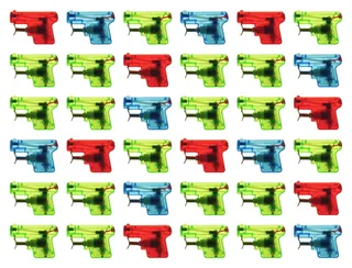 水枪、水枪、水枪、玩具、x-trans过滤器、rgb、并排、室内