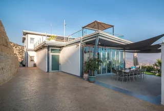 白色、灰色、米色、房子、蓝色、天空、塞浦路斯别墅、旅行