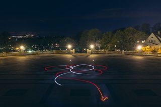 夜，长曝光，电子管，灯光，照明，公园，夜生活，夜晚