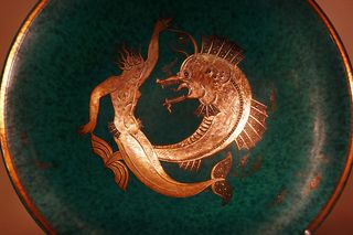 陶器，花瓶，蓝色，陶器，粘土，陶瓷，动物表现，表现