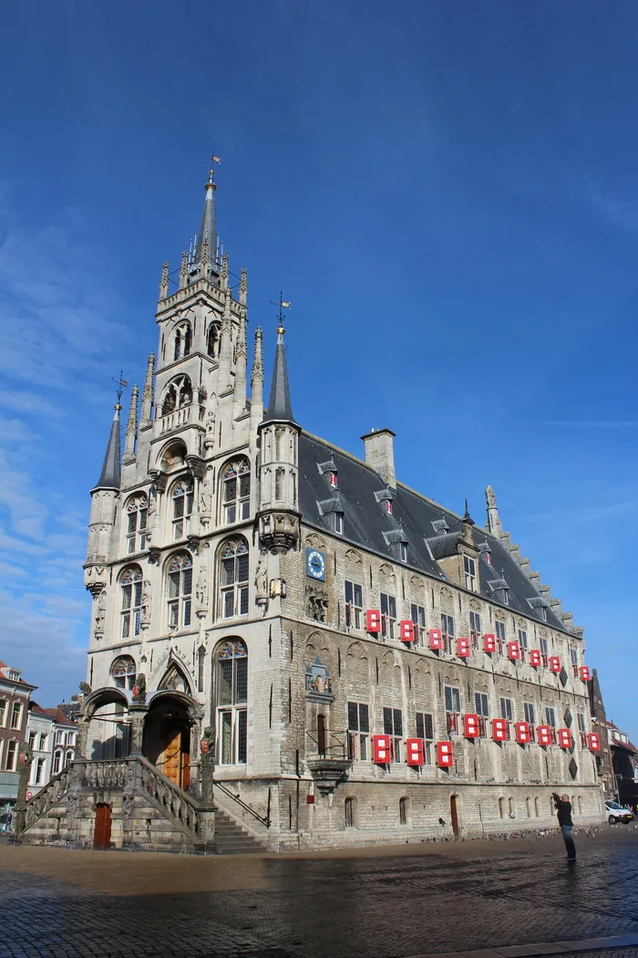 gouda，市政厅，荷兰，历史中心，市场，城市，纪念碑，荷兰
