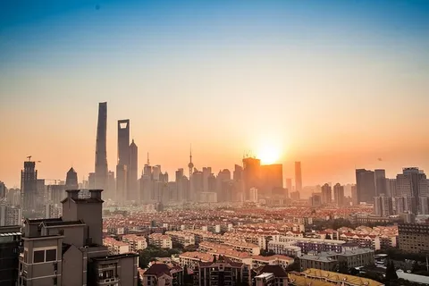 鸟瞰、景观、高层建筑、建筑、上海、高层建筑、陆家嘴、日落 鸟瞰、景观、高层建筑、建筑、上海、高层建筑、陆家嘴、日落