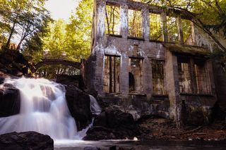 加拿大，渥太华，森林，建筑，废墟，废弃，水沟，小溪