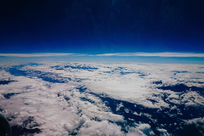 外层空间外的大气，白色，云，自然，天空，空中，大气，蓝色