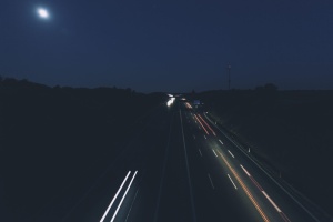 城市，街道，夜晚，长时间，曝光，灯泡，摄影，灯光
