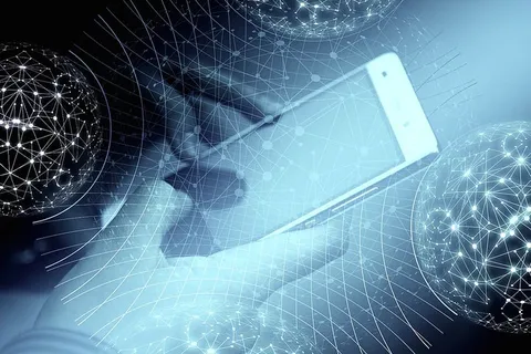 互联网、网络、网络、手指、触摸屏、商业、商人、技术