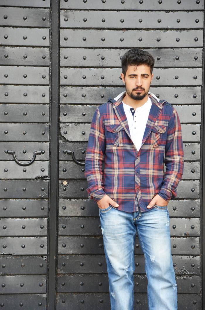 酒吧、肖像、节奏、尼康、佳能、看相机、站立、前视图