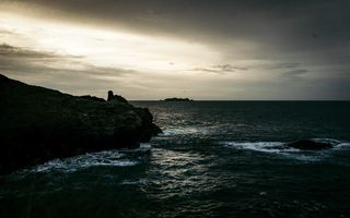 英国，帕德斯托，trevose岬角，太阳，日出，康沃尔，英格兰，暴风雨