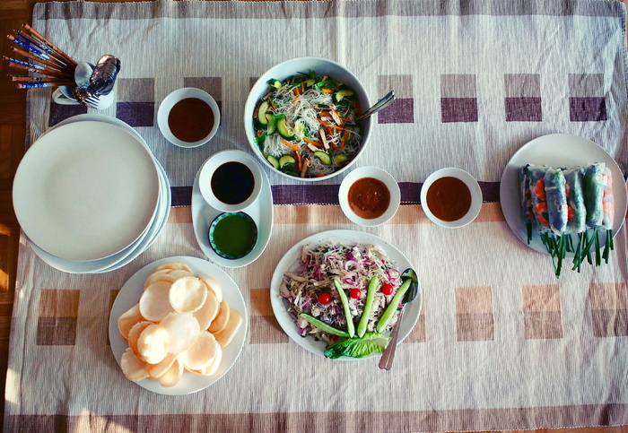 桌子，食物，越南，越南，晚餐，吃，百胜，菜