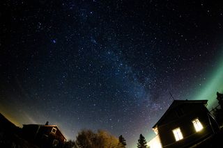 芬兰，奥利维西，星星，星空，空间，夜晚，小屋，森林