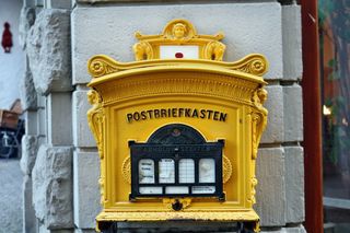 黑色，邮箱，邮箱，旧，历史，黄色，邮箱，邮箱