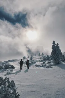 捷克，špindlerův mlýn，冰，风，风暴，云，徒步旅行，冬天