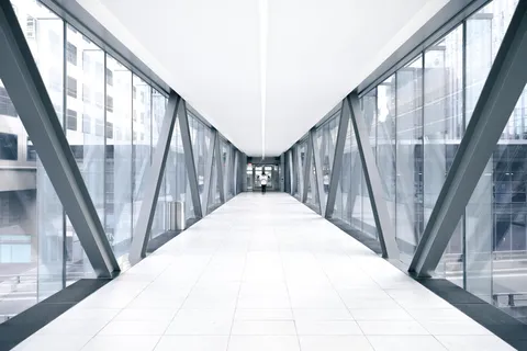 白色走廊、走廊、玻璃、tunel、方向、通道、连接、通道