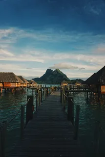 波拉波拉，法属波利尼西亚，海滩，高山，自然，户外，海洋，平房